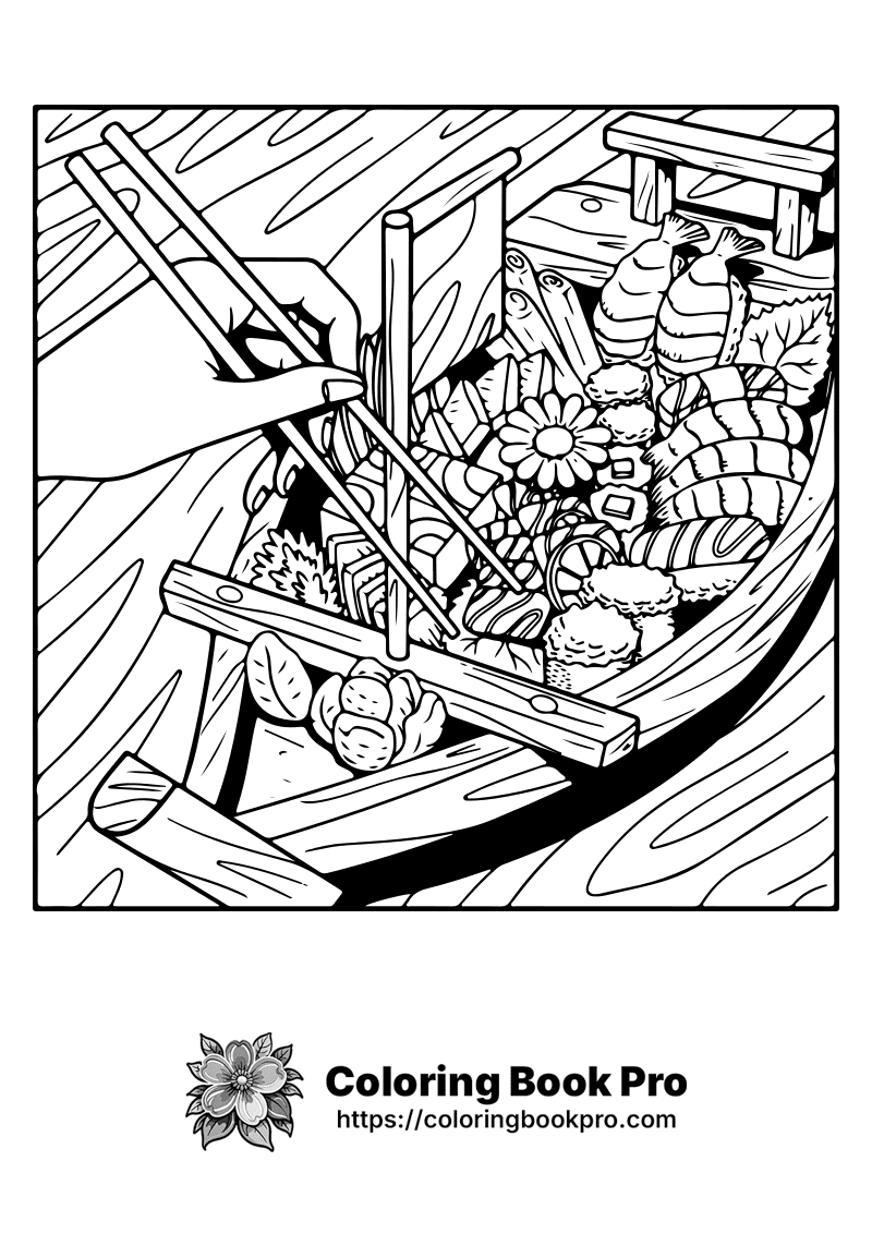 A black and white picture of a boat filled with food. icon