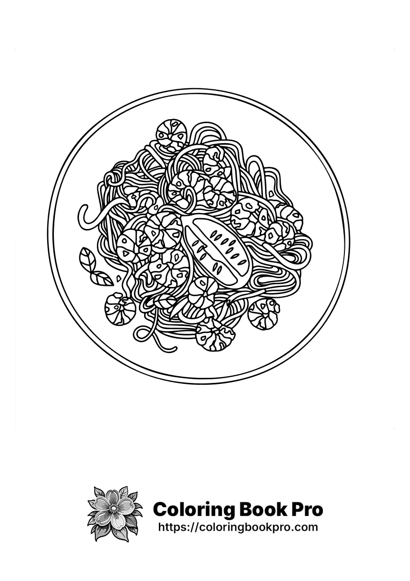 A black and white illustration of a plate of food. icon