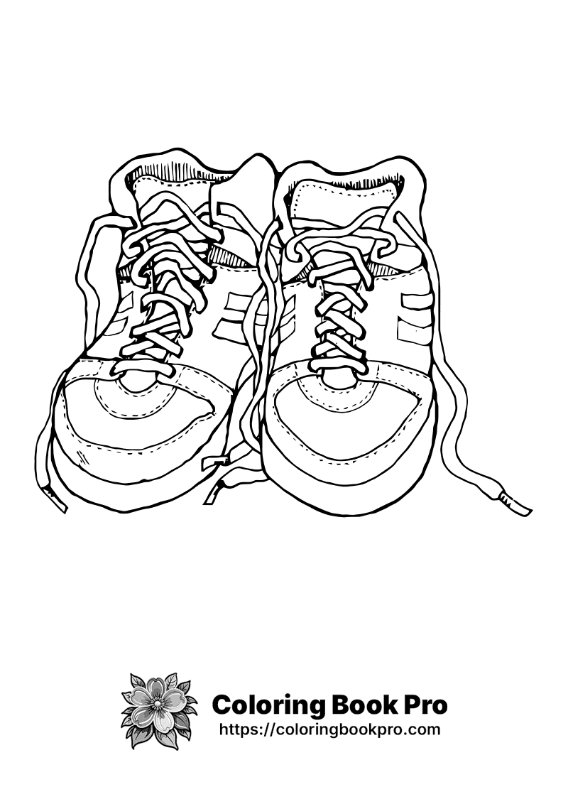 A black and white drawing of a pair of shoes. icon