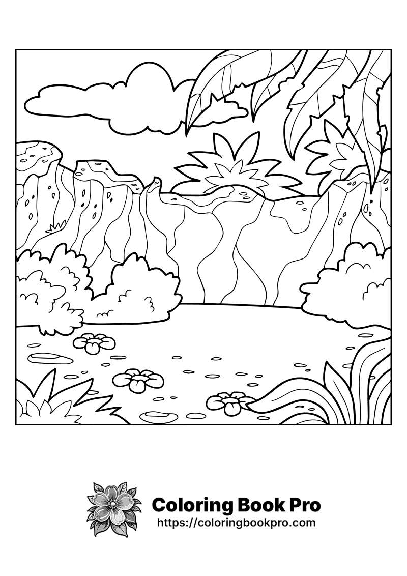 A black and white picture of a jungle. icon