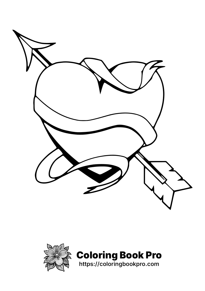 A heart with an arrow and a bird on it. icon