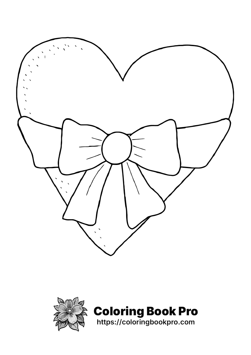 A heart with a bow on it. icon