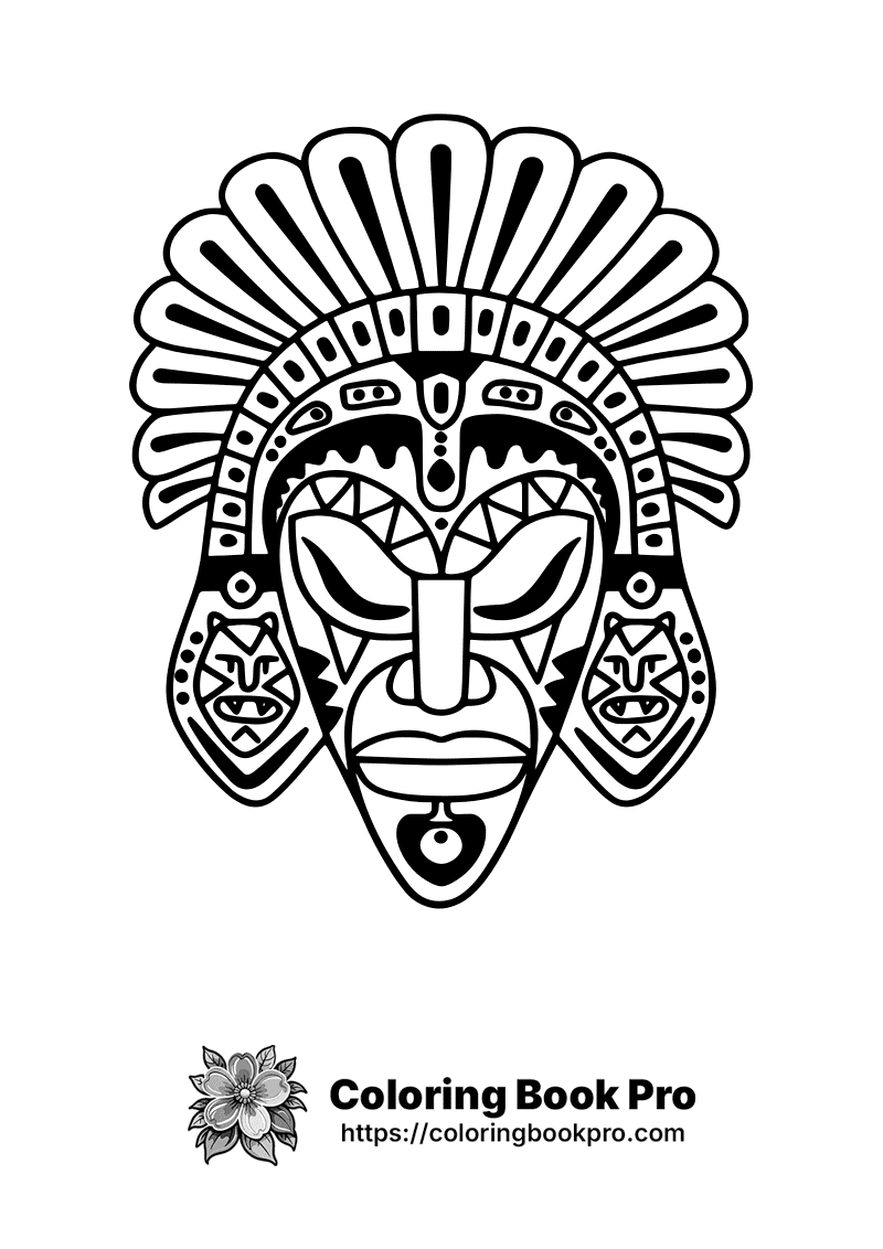 A black and white drawing of a mask. icon