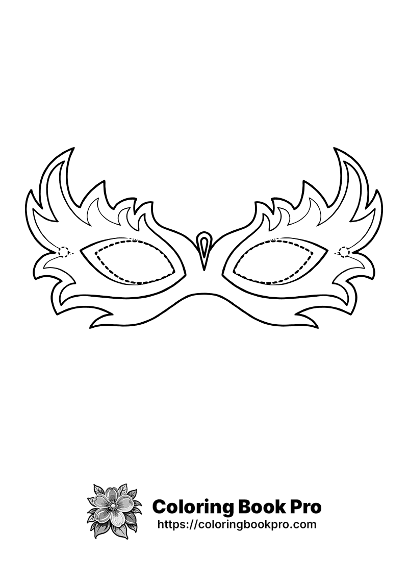 A black and white drawing of a mask. icon