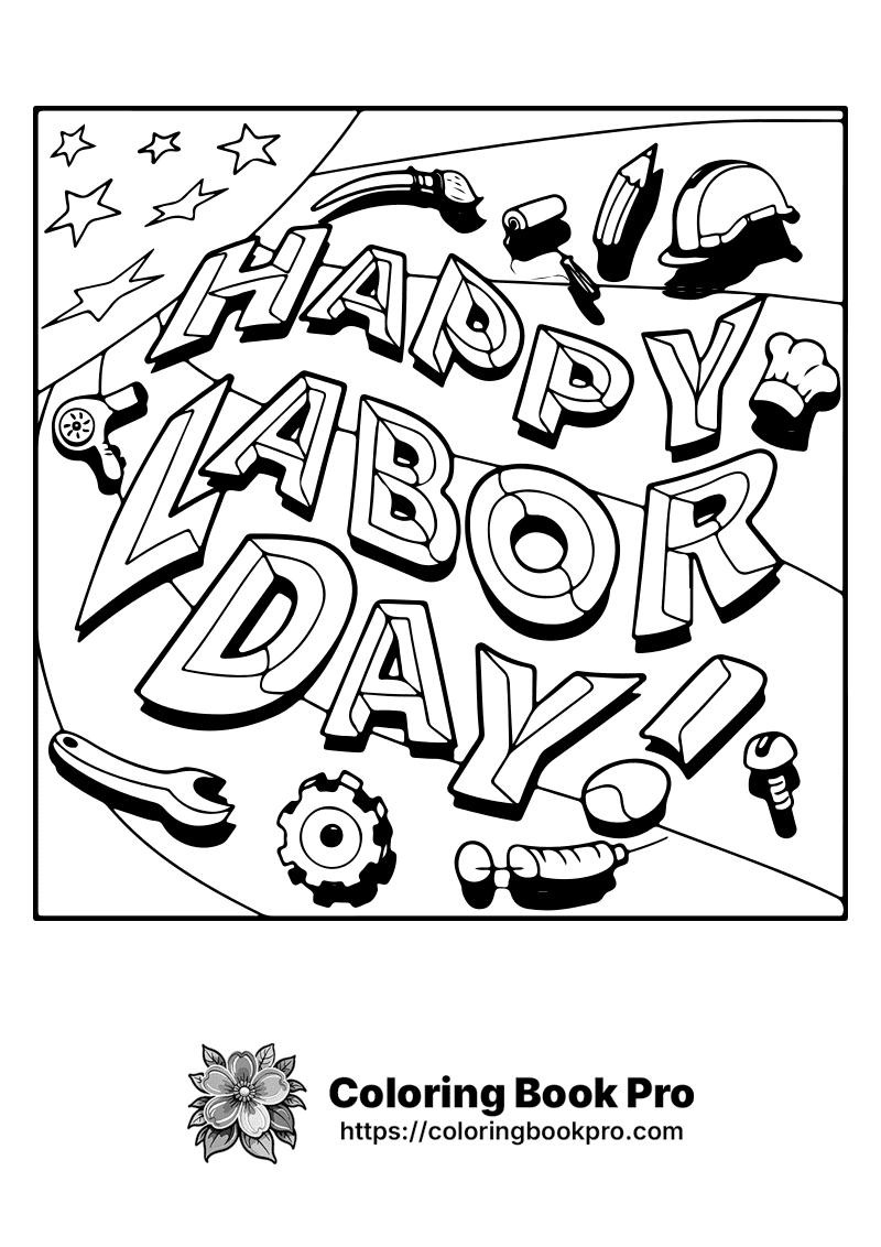 A black and white sign that says Happy Labor Day. icon
