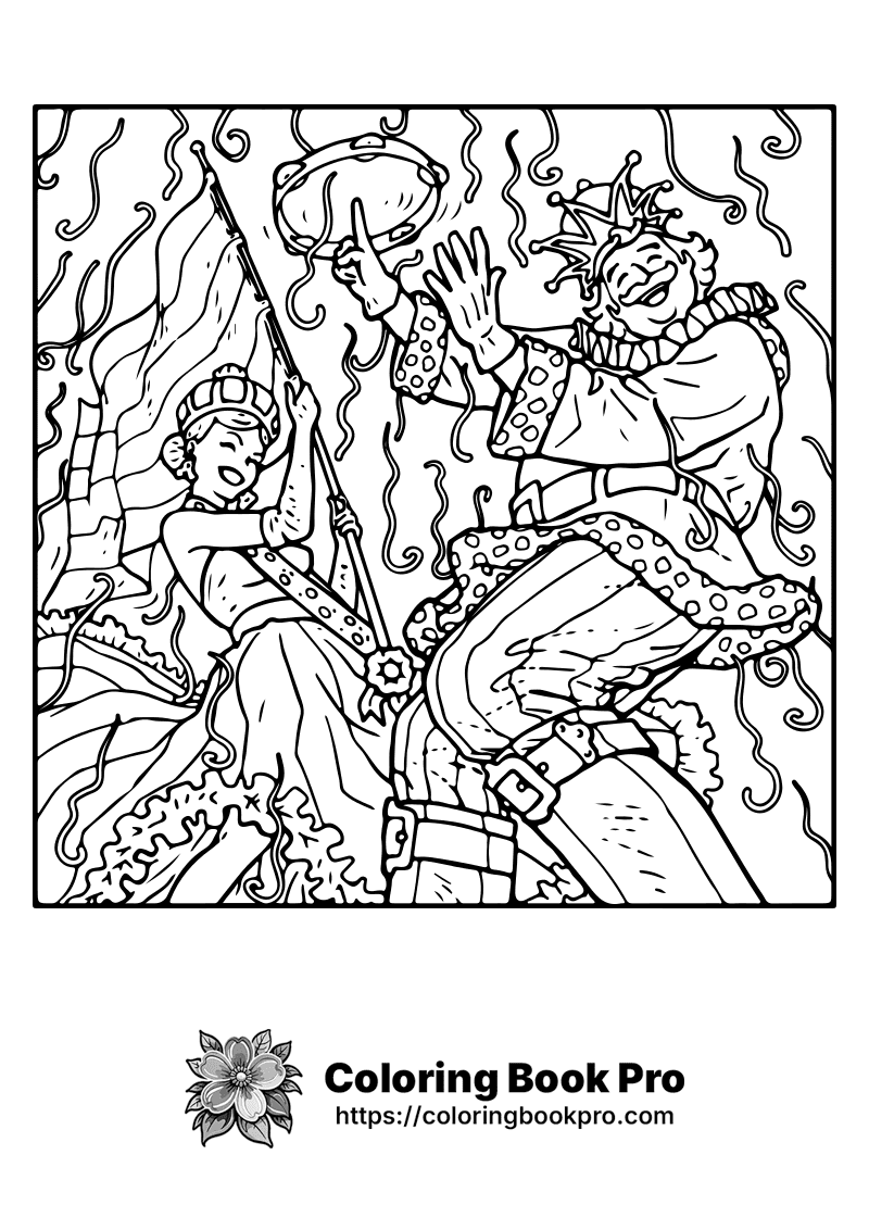 A black and white drawing of a man riding a horse. icon