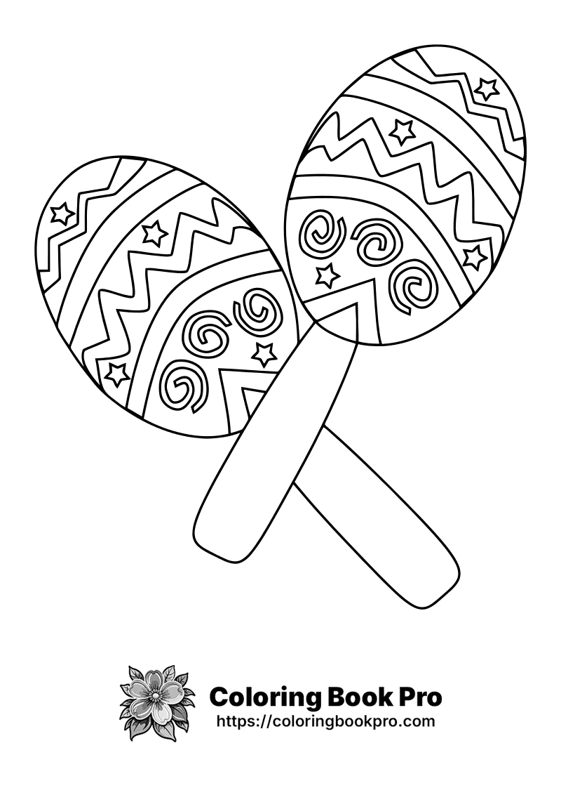 A black and white drawing of two easter eggs on a stick. icon
