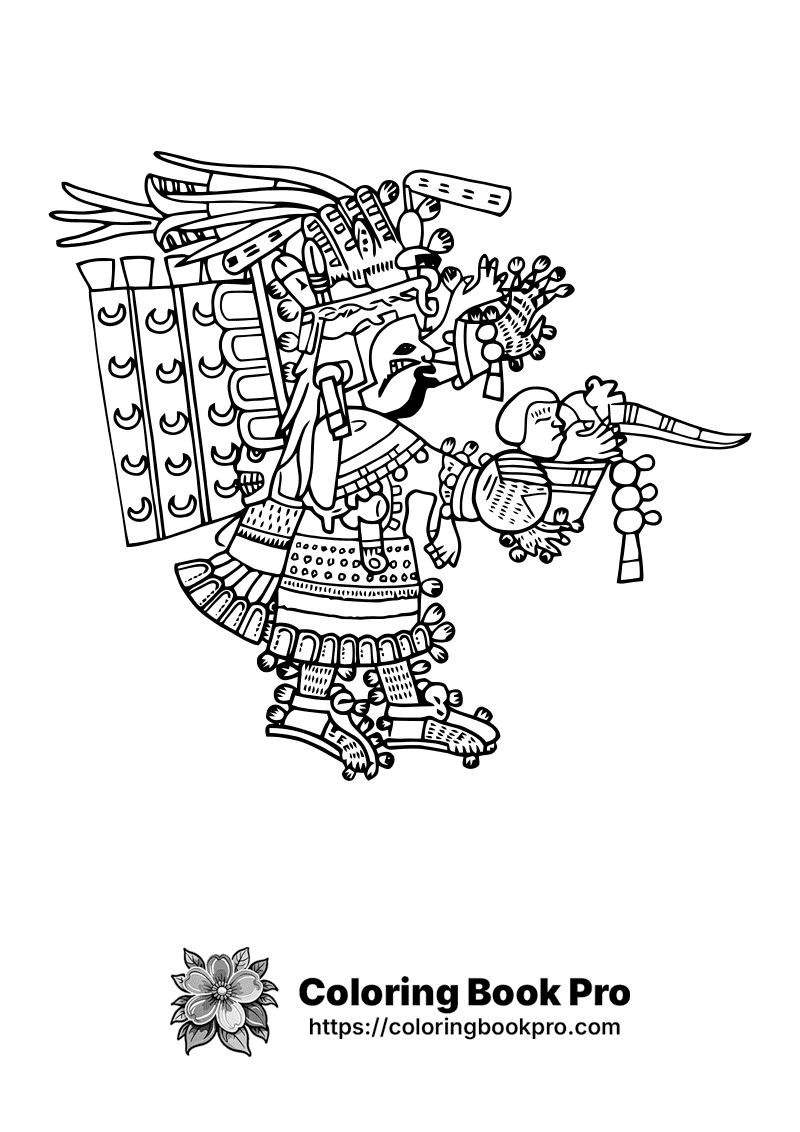 A drawing of an Aztec warrior holding a weapon. icon