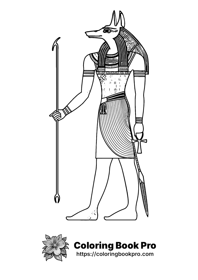 A black and white drawing of an egyptian pharaoh. icon
