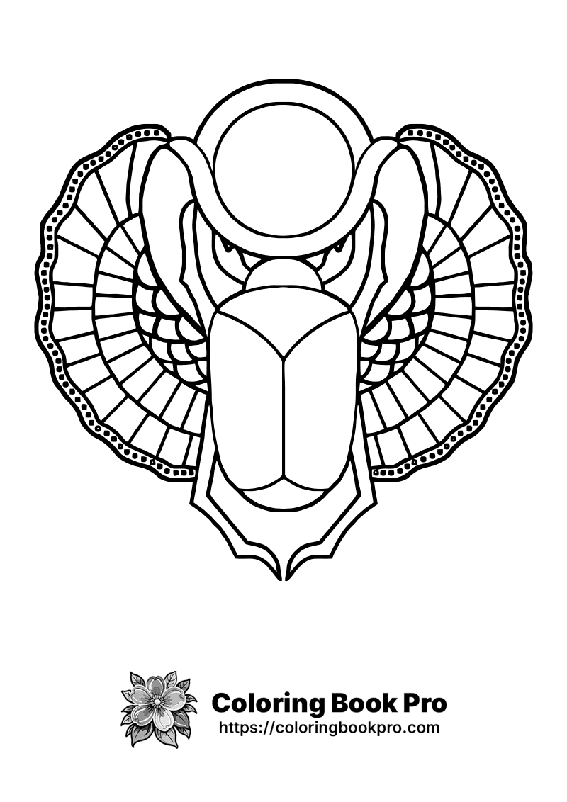 A black and white drawing of a beetle with wings. icon