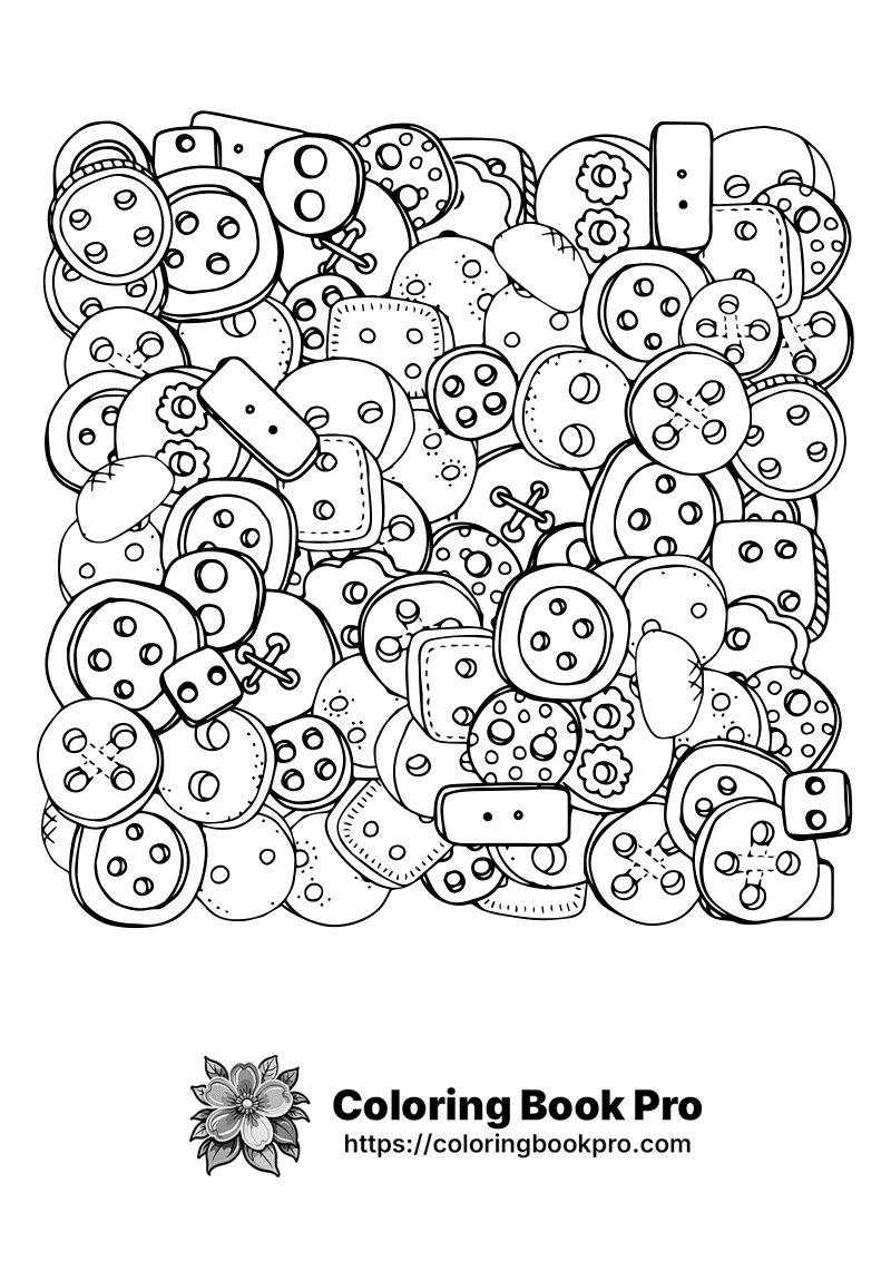 A black and white image of a bunch of buttons. icon