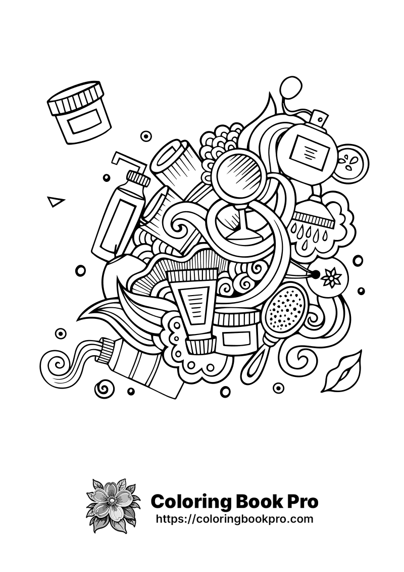 A black and white illustration of a bunch of things. icon
