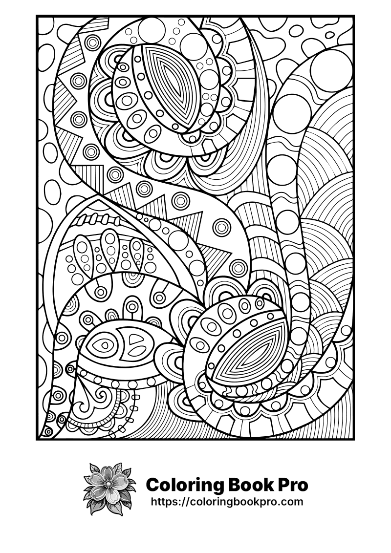 A coloring page that has an intricate design on it. icon