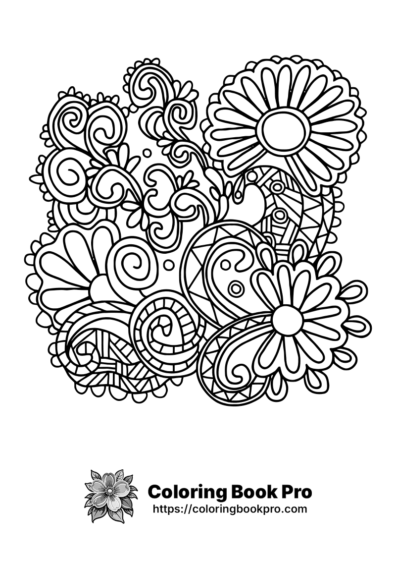 A black and white coloring page of flowers. icon