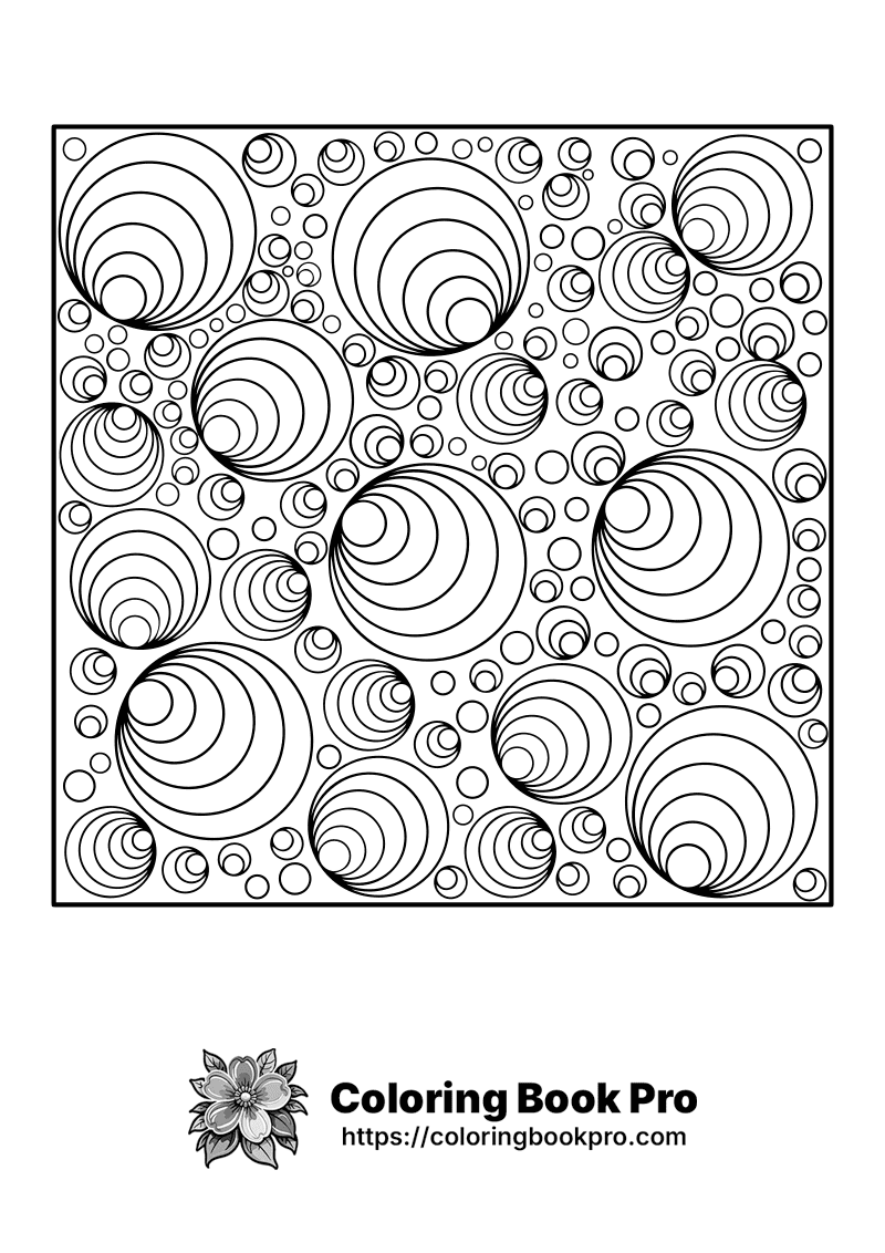 A black and white image of circles in a circle pattern. icon