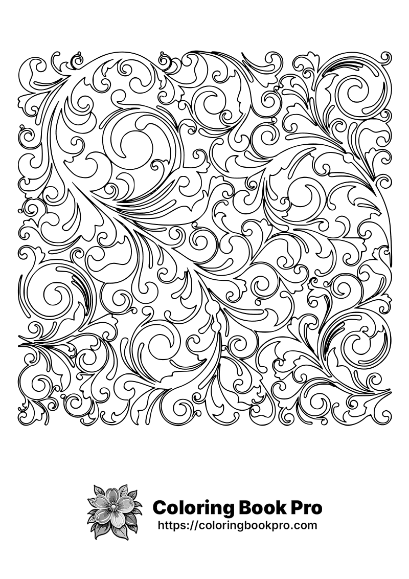 A black and white drawing of a floral design. icon