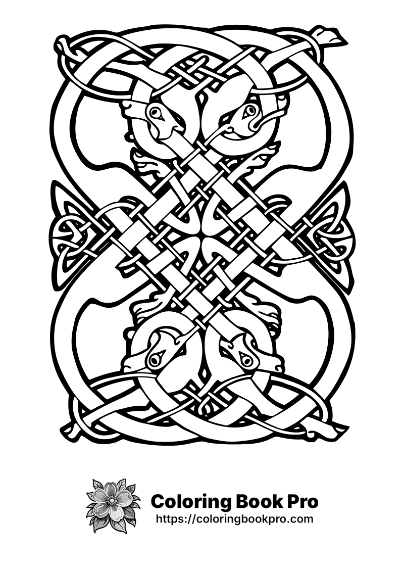 A celtic knot design with a dragon in it. icon
