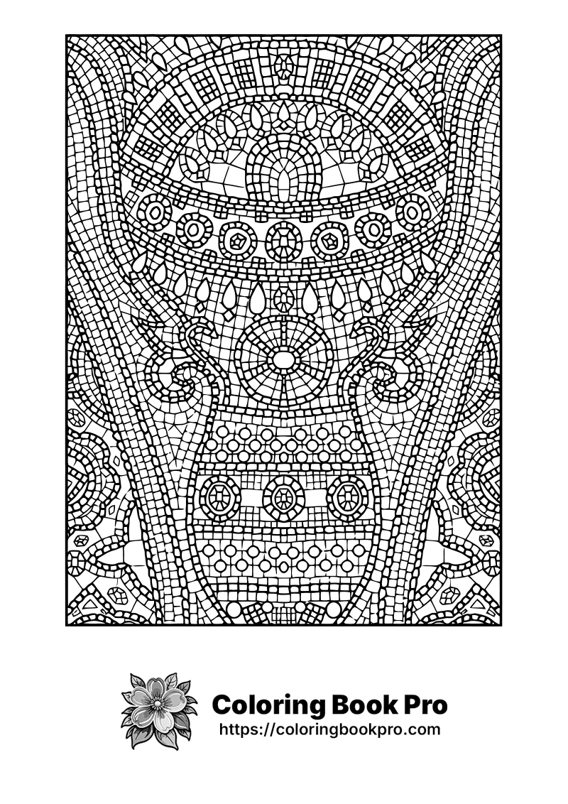 A black and white picture of a mosaic. icon