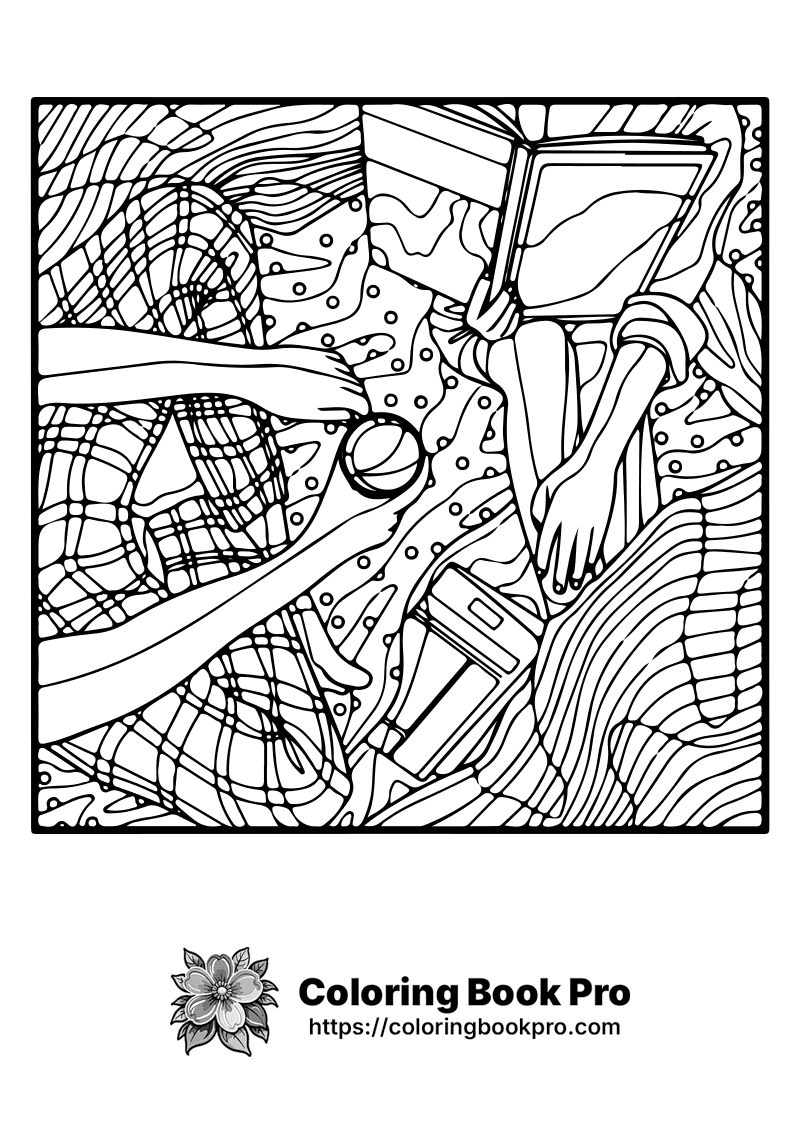 A black and white drawing of a person reading a book. icon