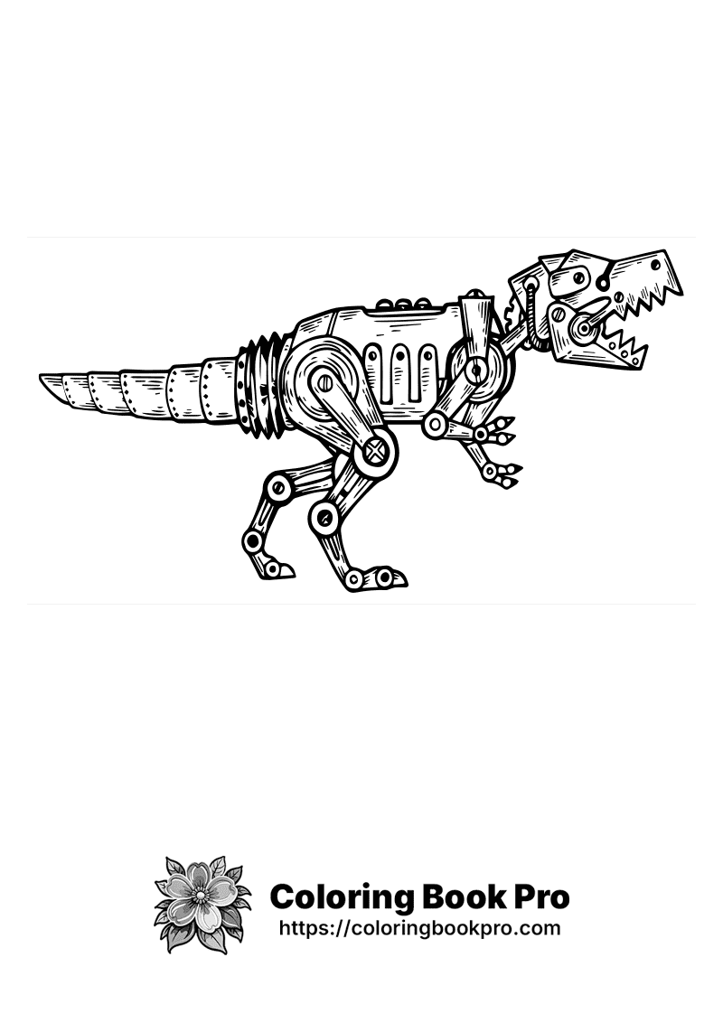 A drawing of a robot dinosaur from a series of robots. icon