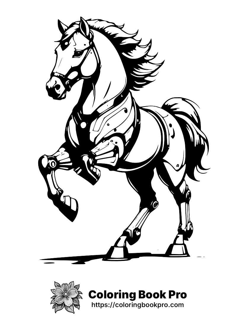 A drawing of a horse with armor on it. icon