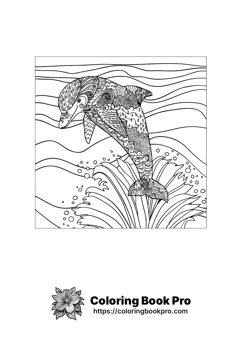 A drawing of a fish jumping out of the water. icon