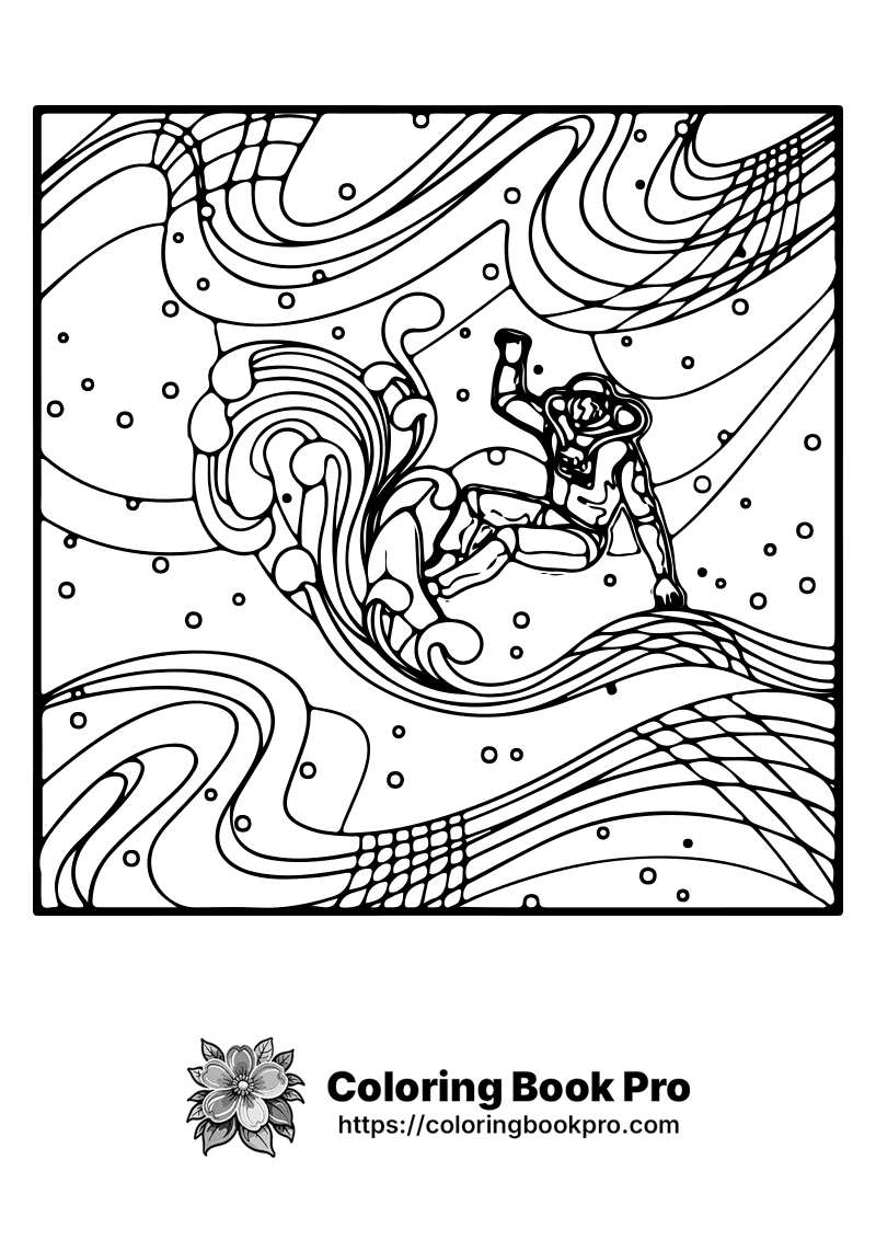 A black and white picture of an astronaut floating in the ocean. icon