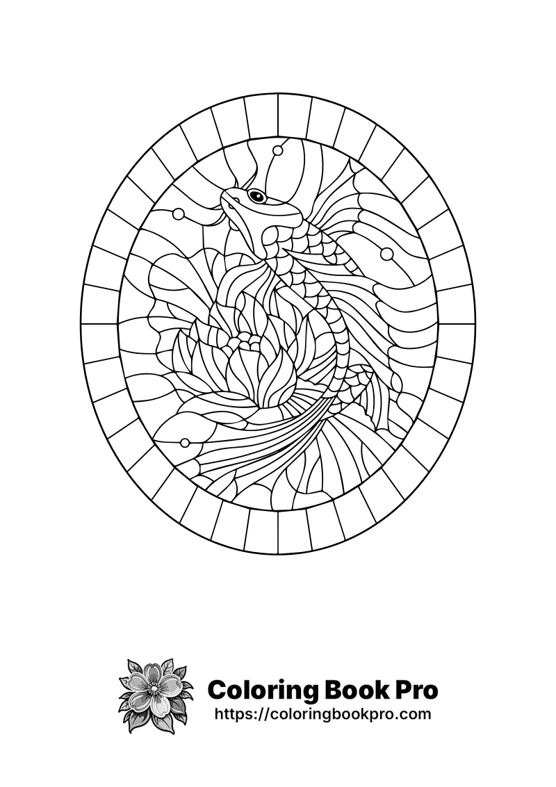 A black and white image of a fish in a circle. icon