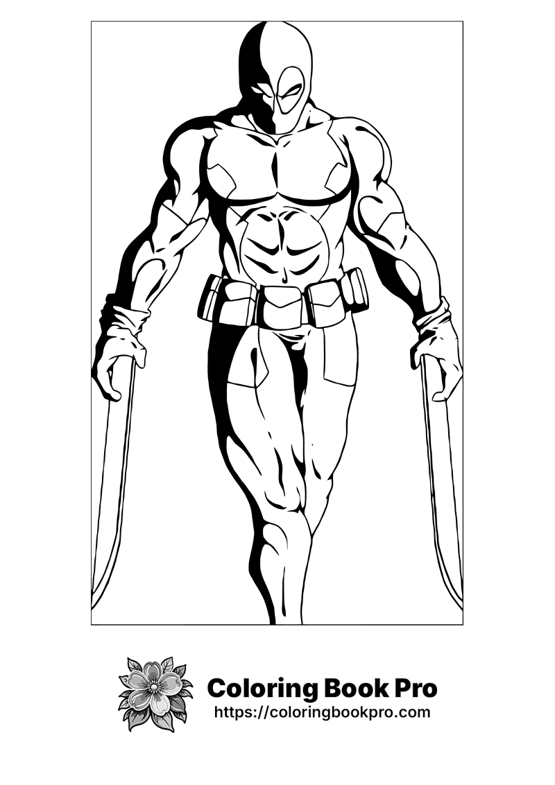A black and white drawing of a man with two swords. icon