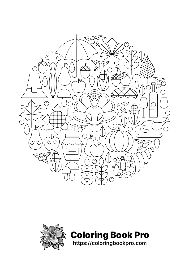 A black and white picture of a circle of fruits and vegetables. icon
