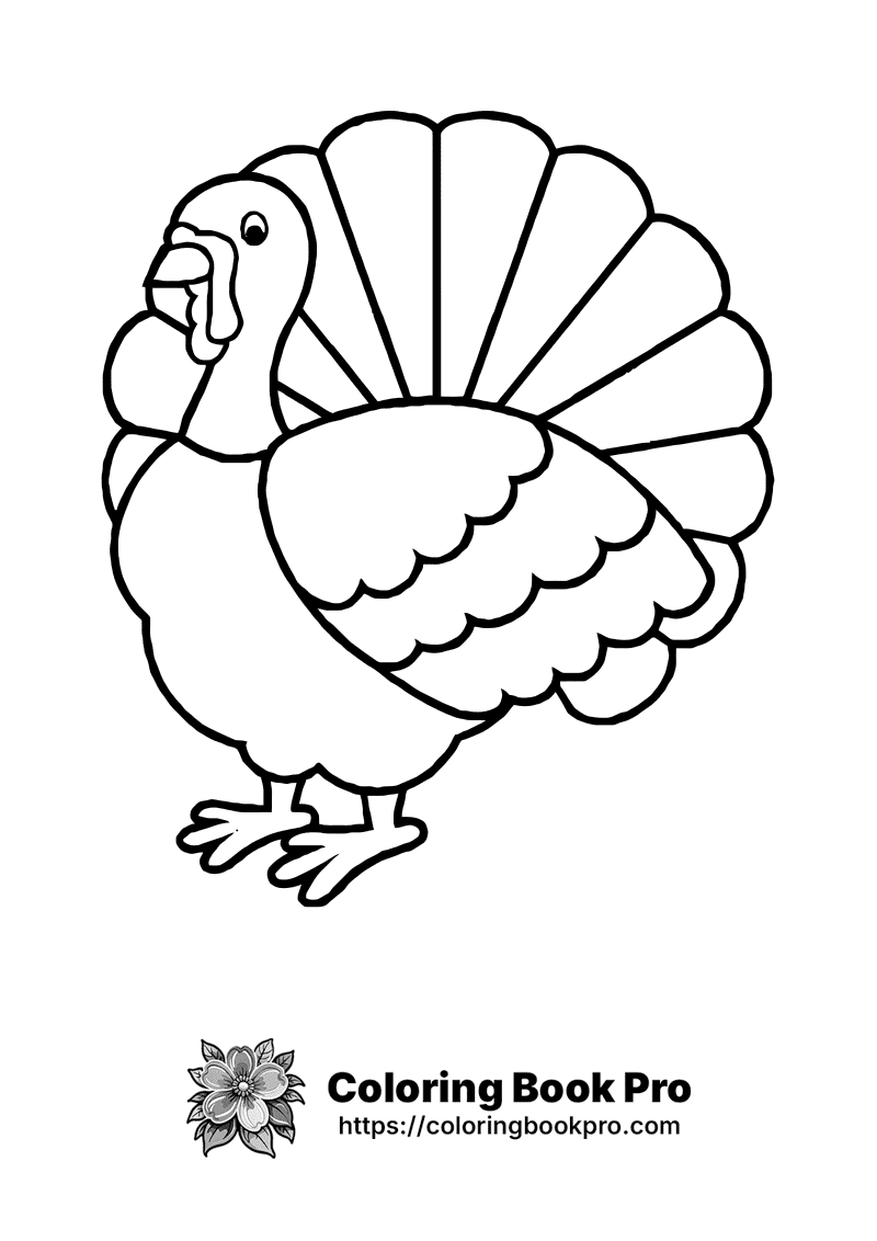 A black and white picture of a turkey. icon