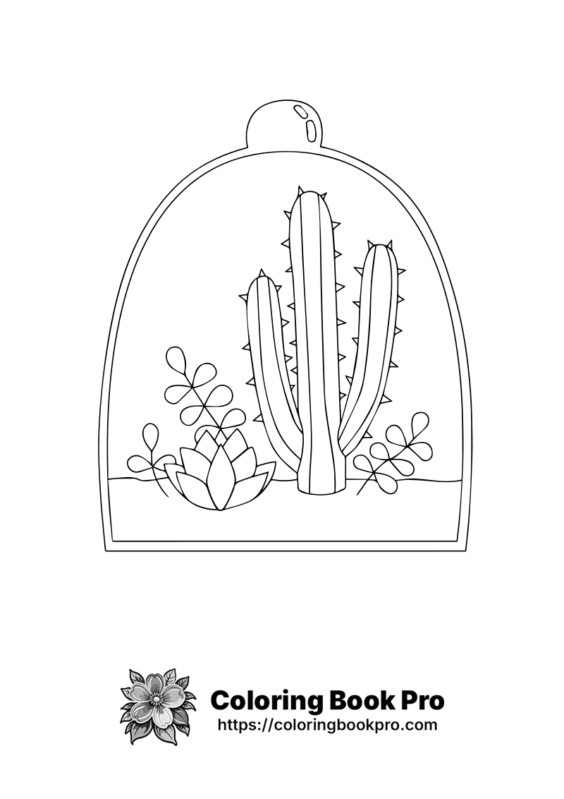 A black and white picture of a cactus. icon