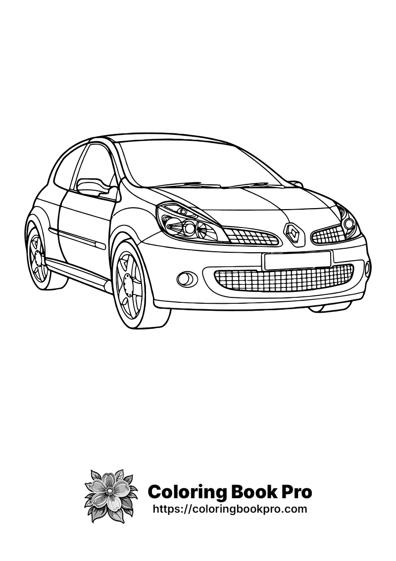 A black and white drawing of a car. icon