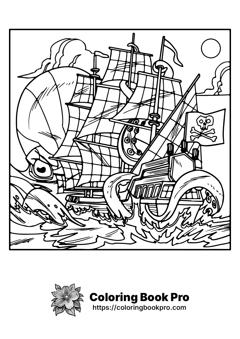 A black and white picture of a pirate ship. icon