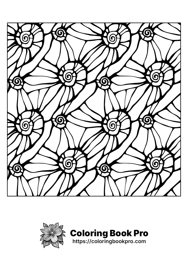 Floral Pattern Design Coloring Page - Free Printable - patterns 181