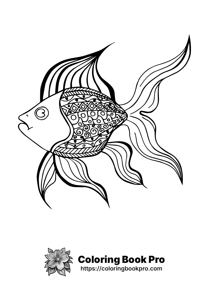Stylized Fish with Intricate Patterns Coloring Page - Free Printable ...