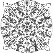 Mandala with geometric and floral patterns coloring page