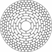 Symmetrical Geometric Pattern with Concentric Circles coloring page