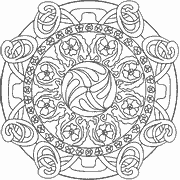 Intricate Celtic Knot Mandala with Floral Patterns coloring page