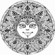 Sun with a face coloring page