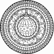 Mandala with Christmas Ornaments coloring page