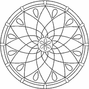 Symmetrical Floral Mandala Design coloring page