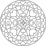 Heart Mandala Design coloring page