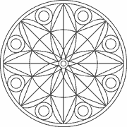 Geometric Mandala with Circles and Petals coloring page