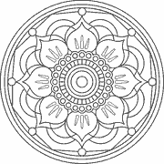 Symmetrical Floral Mandala Design coloring page