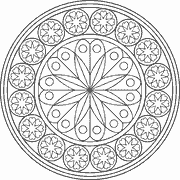 Symmetrical Floral Mandala Design coloring page