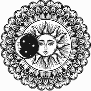 Sun and Moon Celestial Mandala coloring page