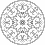 Ornate Circular Floral Design coloring page