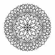 Intricate floral mandala design coloring page