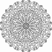 Intricate Mandala Design with Floral and Heart Motifs coloring page